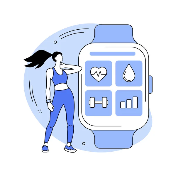 Sport Fitness Tracker Concept Abstrait Illustration Vectorielle Bande Activité Moniteur — Image vectorielle