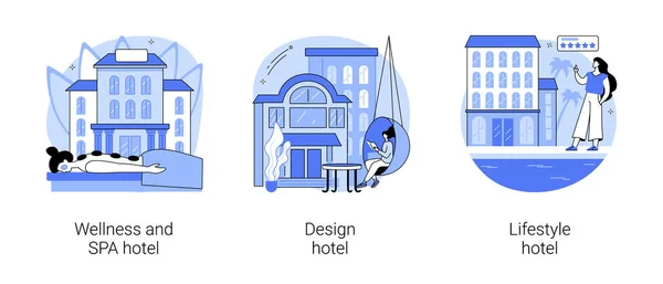 Розкішний Курортний Абстрактний Концепт Векторний Набір Ілюстрацій Оздоровчий Спа Готель — стоковий вектор