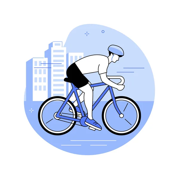 自行车赛经验的抽象概念矢量说明 骑自行车在自然界的经历 家庭自行车骑 最好的自行车道 租车服务 城市旅游 室内速度抽象隐喻 — 图库矢量图片