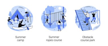 Etkin yaşam tarzı soyut konsept vektör çizimleri.