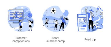 Etkin yaz mevsimi soyut konsept vektör çizimleri.