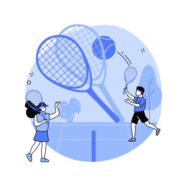 Tenis kampı soyut konsept vektör çizimi.