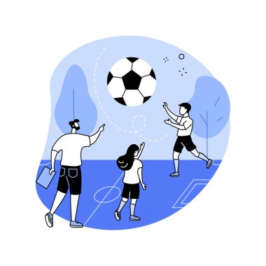 Futbol kampı soyut konsept vektör çizimi.
