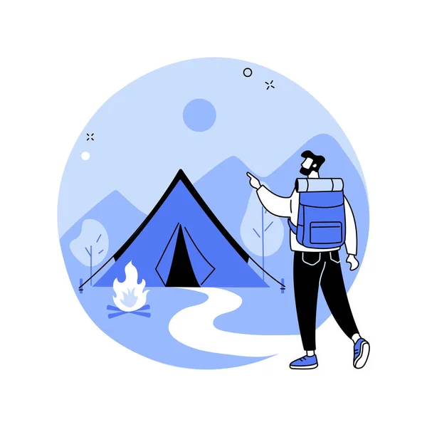 Zomer camping abstract concept vector illustratie. — Stockvector