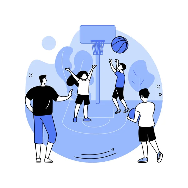 Basketball camp abstrak konsep vektor ilustrasi. - Stok Vektor
