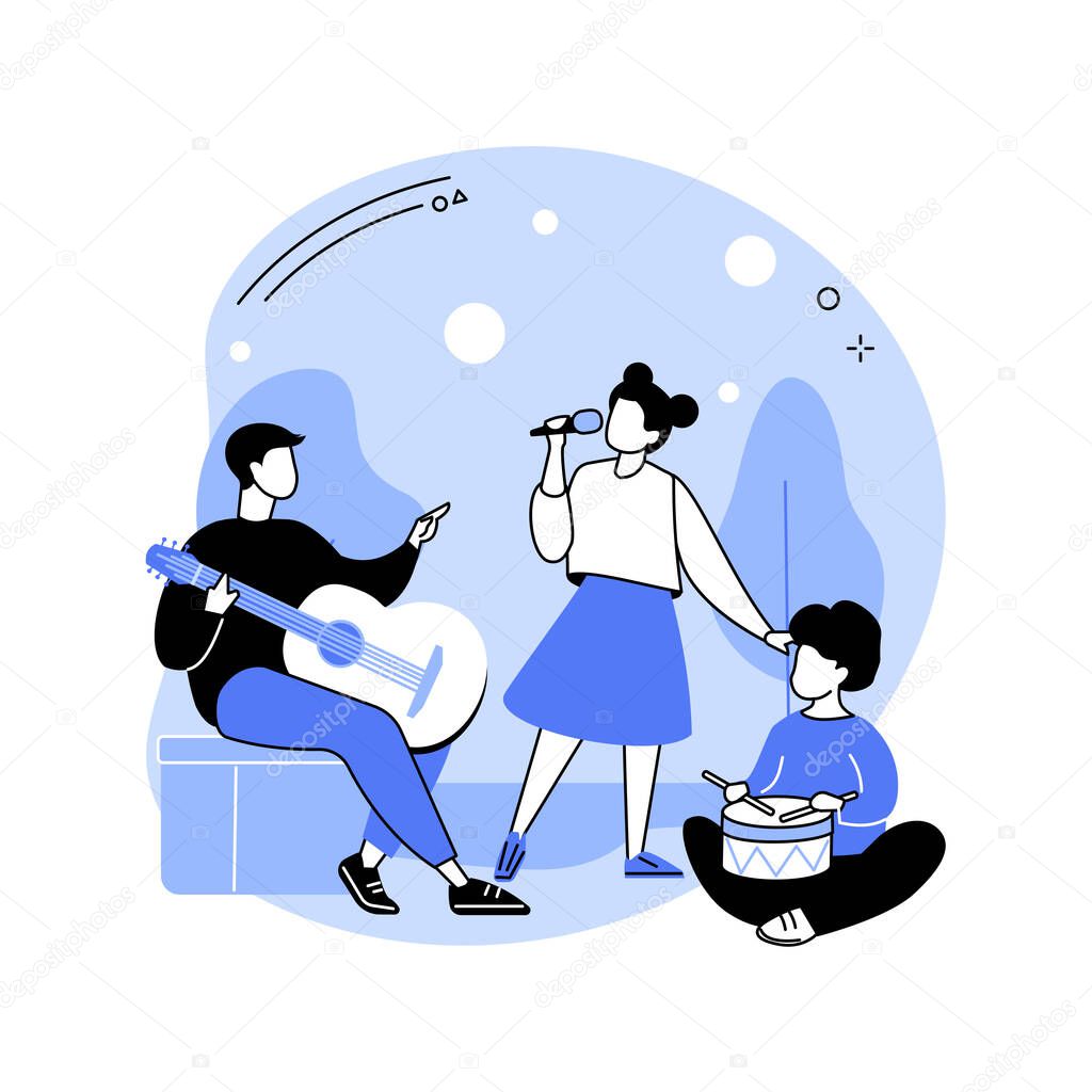 Musical camp abstract concept vector illustration.