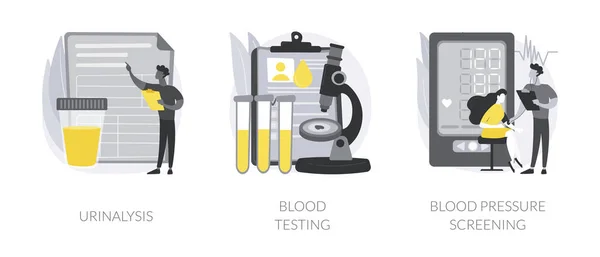 Clinical Examination Abstract Concept Vector Illustration Set Urinalysis Blood Testing — Stock Vector