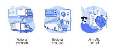 Ulaşım sistemi soyut konsept vektör çizimleri.