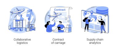 Lojistik endüstrisi soyut konsept vektör çizimleri.