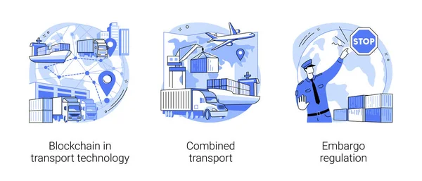 Kommersiell transport industri abstrakt koncept vektor illustrationer. — Stock vektor