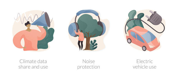 Экологические проблемы абстрактные векторные иллюстрации.