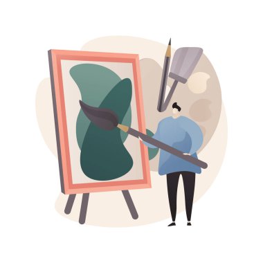 Soyut konsept vektör çizimi. Amatör ressam ev kursu, çizim yapmayı öğrenin, yaratıcılığınızı artırın, sanat terapisi egzersizleri, çocukların soyut metaforları için online taslak dersi.
