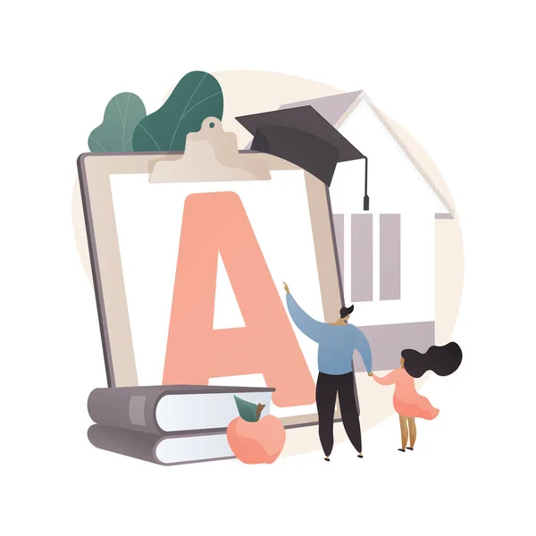 Home School Kinderen Abstract Concept Vector Illustratie Afstandsonderwijs Afstandsonderwijs Gestructureerd — Stockvector