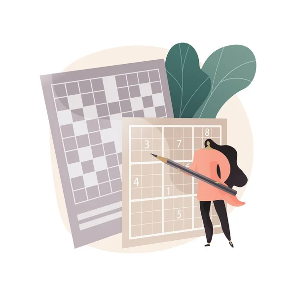 Machen Sie Ein Kreuzworträtsel Und Sudoku Abstrakte Konzeptvektorillustration Bleiben Sie — Stockvektor
