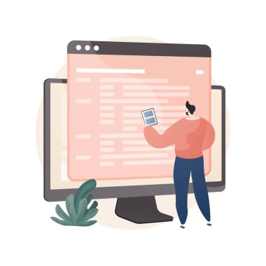 CMS geliştirme soyut konsept vektör çizimi.