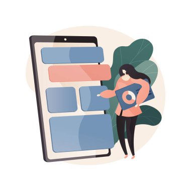 UI ve UX tasarımı soyut konsept vektör çizimi.