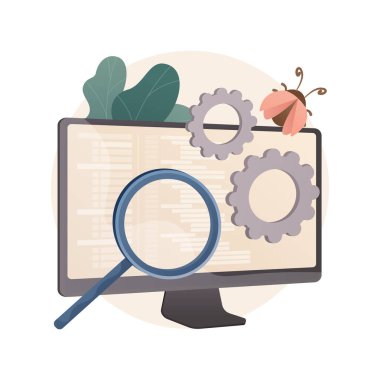 Otomasyon testi soyut konsept vektör çizimi.