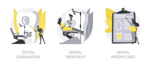 Dental care service abstract concept vector illustrations. — Vetor de Stock