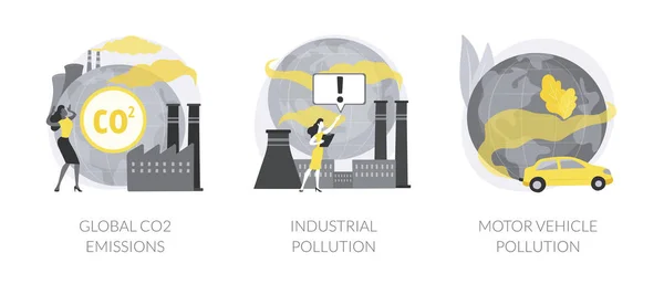 Global carbon footprint abstract concept vector illustrations. — Stock Vector