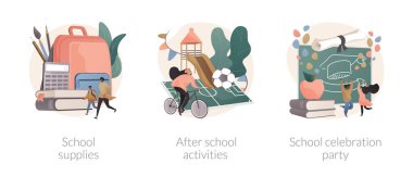 Okul hayatı soyut konsept vektör çizimleri.