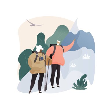 Yaşlılar için etkinlikler soyut konsept vektör illüstrasyonu.