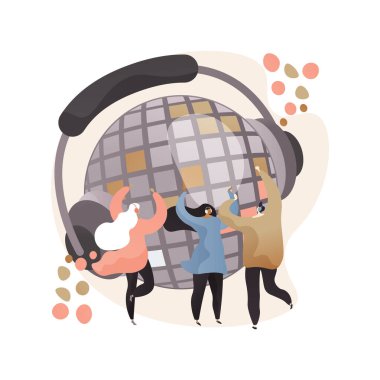 Sessiz disko soyut konsept vektör çizimi.