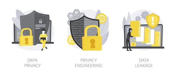 Protección de datos personales abstracto concepto vector ilustraciones. — Archivo Imágenes Vectoriales