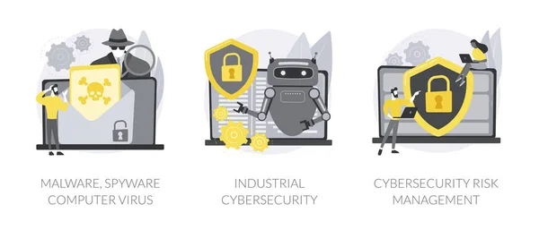 Seguridad antivirus y protección abstracta concepto vector ilustraciones. — Archivo Imágenes Vectoriales