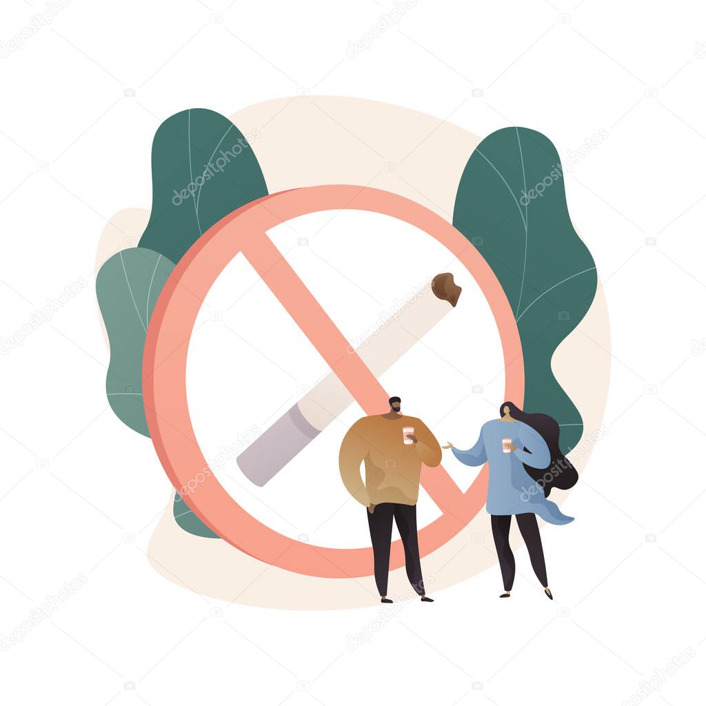 Smoke free zone abstract concept vector illustration.