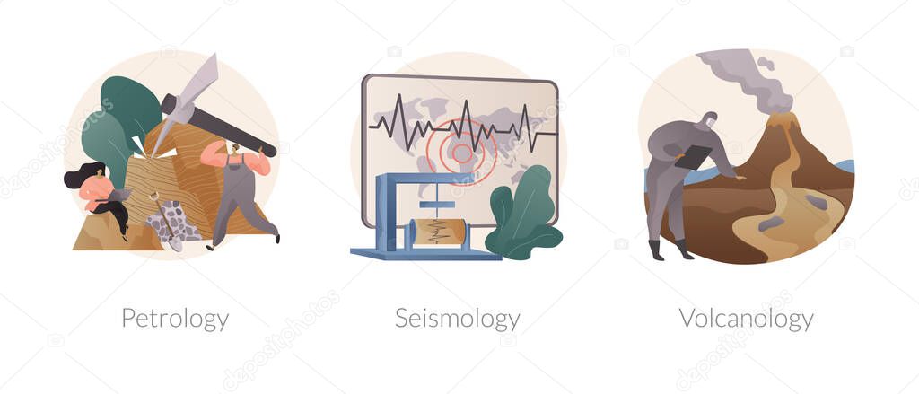 Geology science abstract concept vector illustrations.