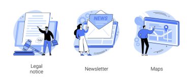 Şirket web sitesi menüsü soyut konsept vektör çizimleri.
