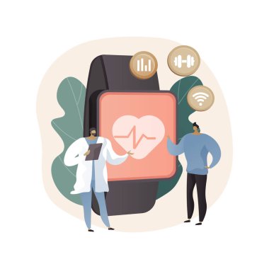 Smartwatch sağlık hizmeti soyut konsept vektör çizimi.