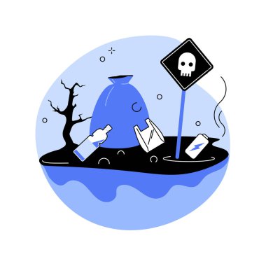 Toprak kirliliği soyut konsept vektör çizimi.