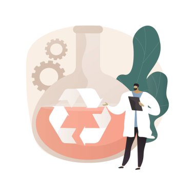 Kimyasal geri dönüşüm soyut konsept vektör çizimi.