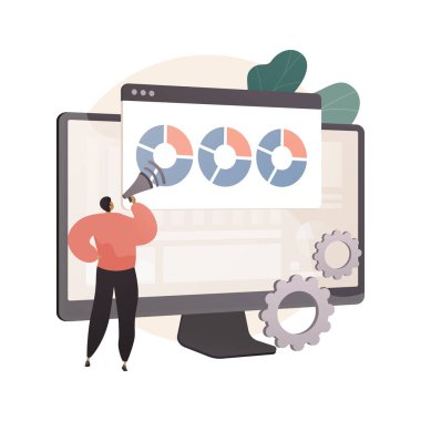 Performans pazarlama soyut konsept vektör çizimi.