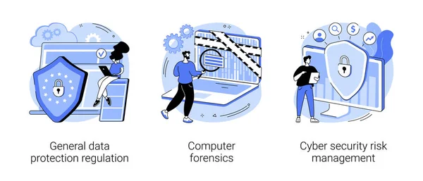 Informationskontrolle und Sicherheit abstraktes Konzept Vektor Illustrationen. — Stockvektor