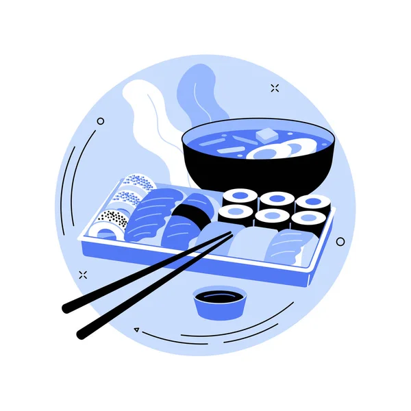 Comida japonesa concepto abstracto vector ilustración. — Archivo Imágenes Vectoriales