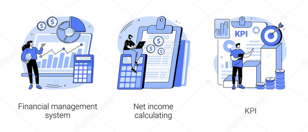 Corporate profit abstract concept vector illustrations.