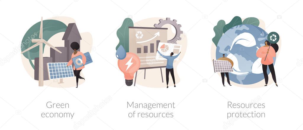 Sustainable development abstract concept vector illustrations.