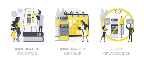 Salud Pública Concepto Abstracto Vector Ilustración Conjunto Educación Calendario Vacunación — Archivo Imágenes Vectoriales