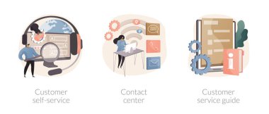 Kullanıcı desteği soyut konsept vektör çizimleri.