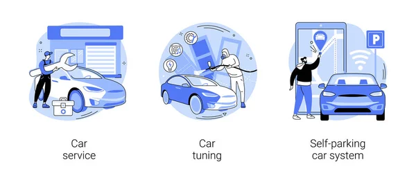 Automobile service abstrakcyjne ilustracje wektorowe koncepcji. — Wektor stockowy