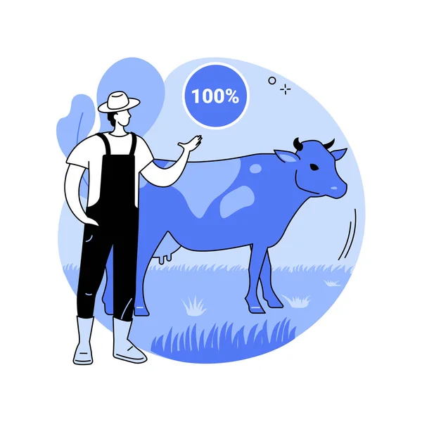 Grass fed beef abstract concept vector illustration. — Stock Vector