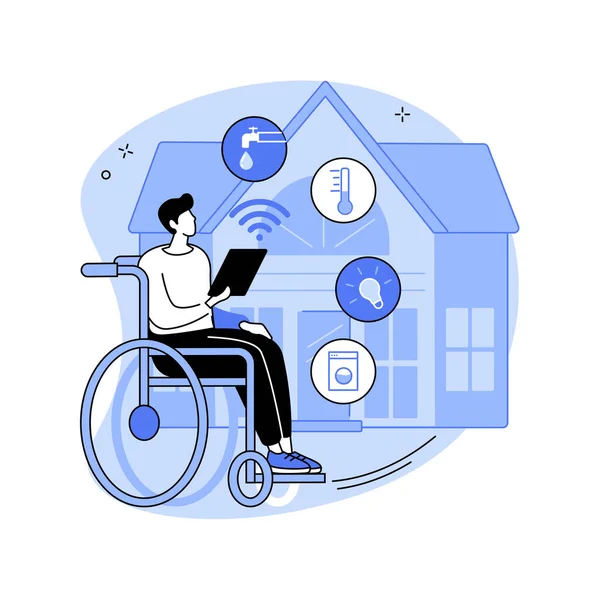 Smart technology for persons with disabilities abstract concept vector illustration. — Stock Vector