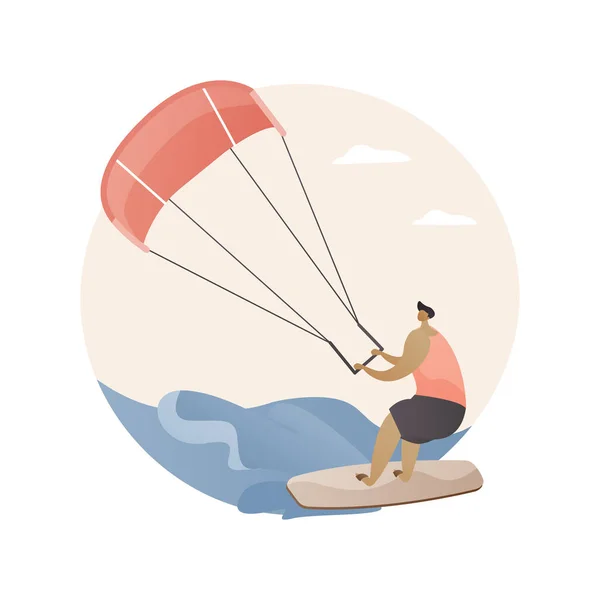 Kitesurfen abstraktes Konzept Vektor Illustration. — Stockvektor