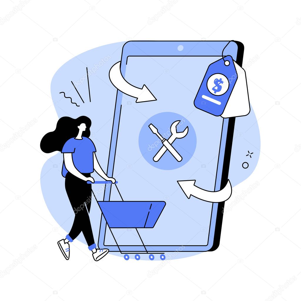 Refurbished device abstract concept vector illustration.