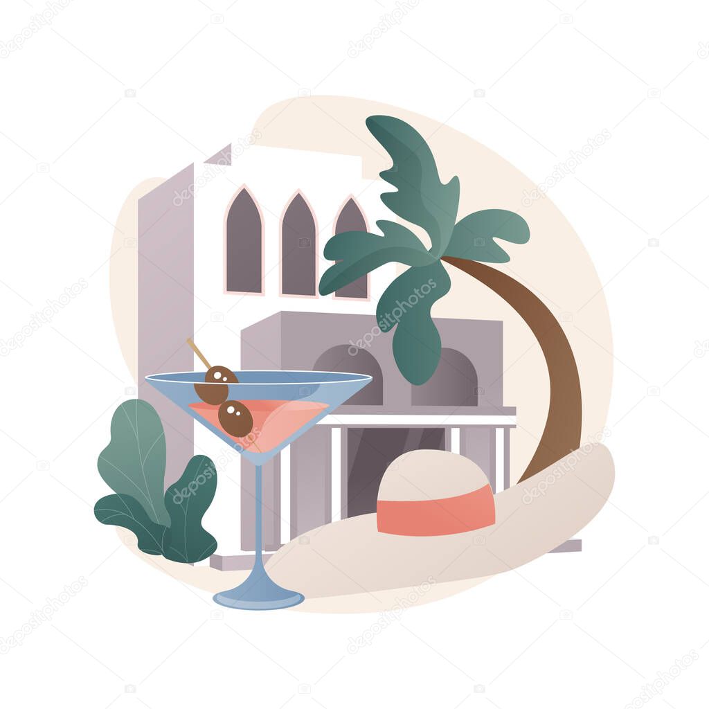 All-inclusive hotel abstract concept vector illustration.