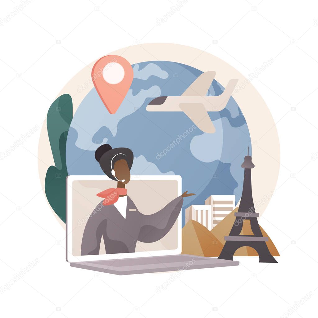 Travel agent abstract concept vector illustration.