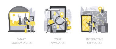 Seyahat deneyimi soyut konsept vektör çizimleri.