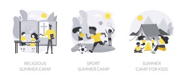 Etkin yaz mevsimi soyut konsept vektör çizimleri.